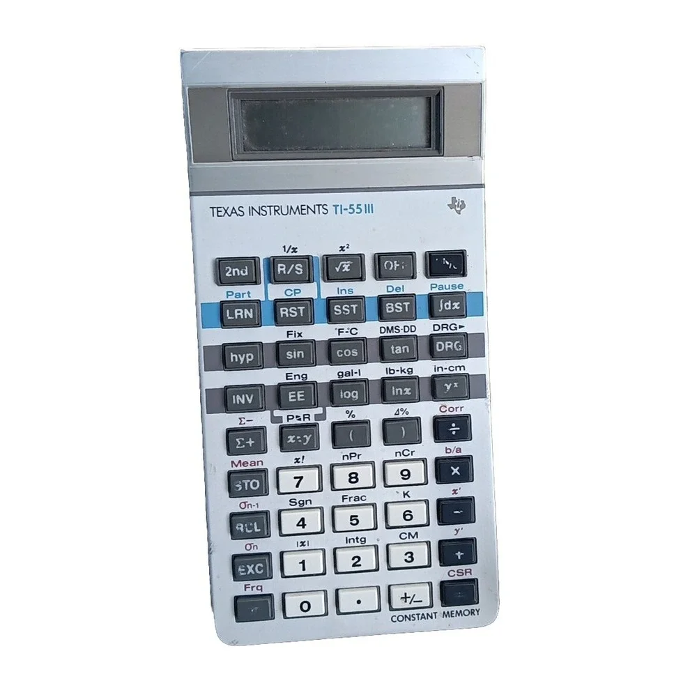 Vintage Calculator Texas Instruments ti 55 ii / Working w/ BRAND NEW Battery Inc